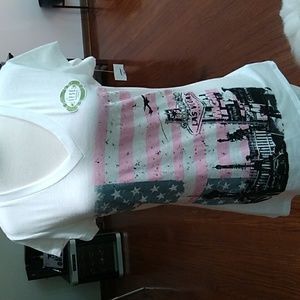 IFSE Tee Shirt with US theme on front. NWT..L